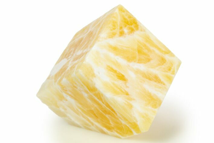 Polished Orange Honeycomb Calcite Cube - Utah #307832